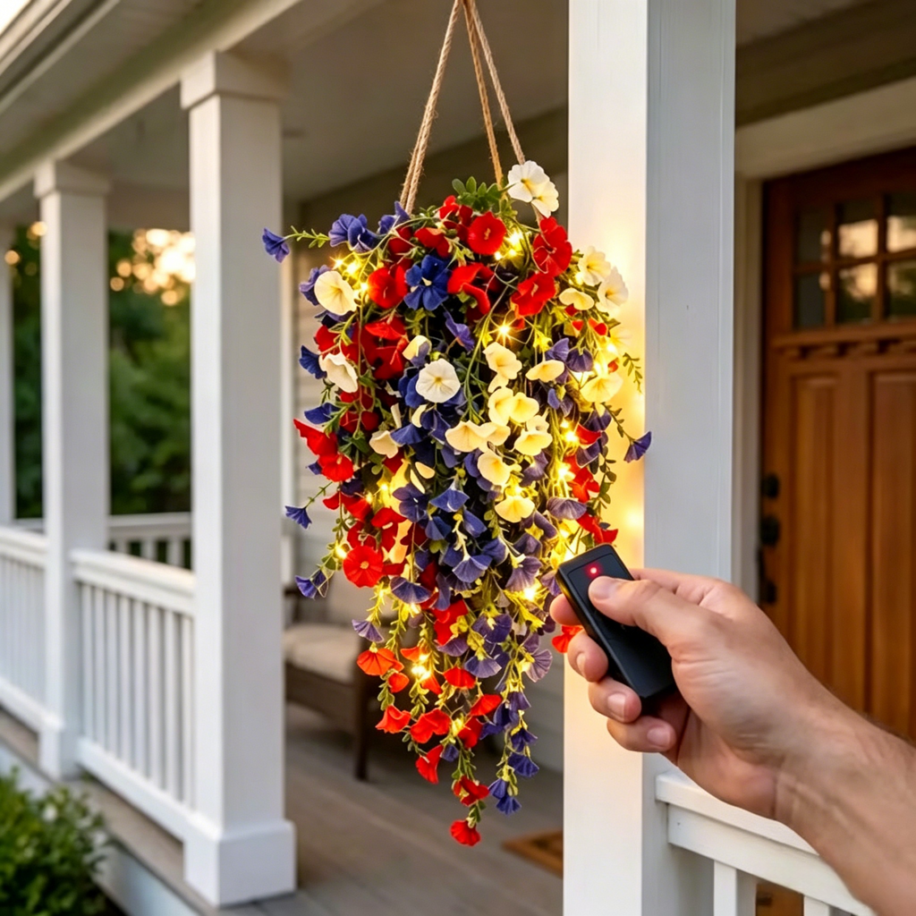 ⚡ Over 50,000 Sold!🎉✨🇺🇸 Celebrate America’s 250th Anniversary with Patriotic Hanging Flower Baskets