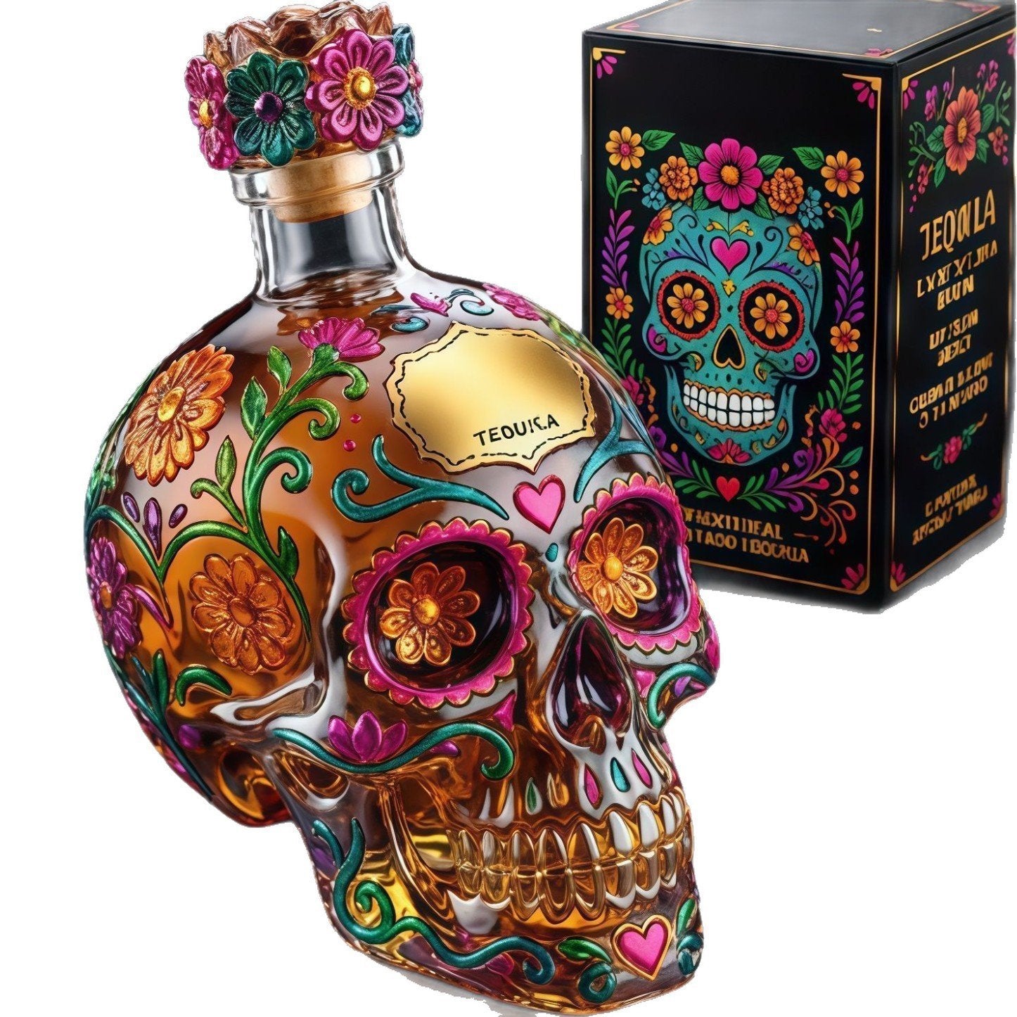🔥🍷Limited edition Day of the Dead tequila bottle🎁