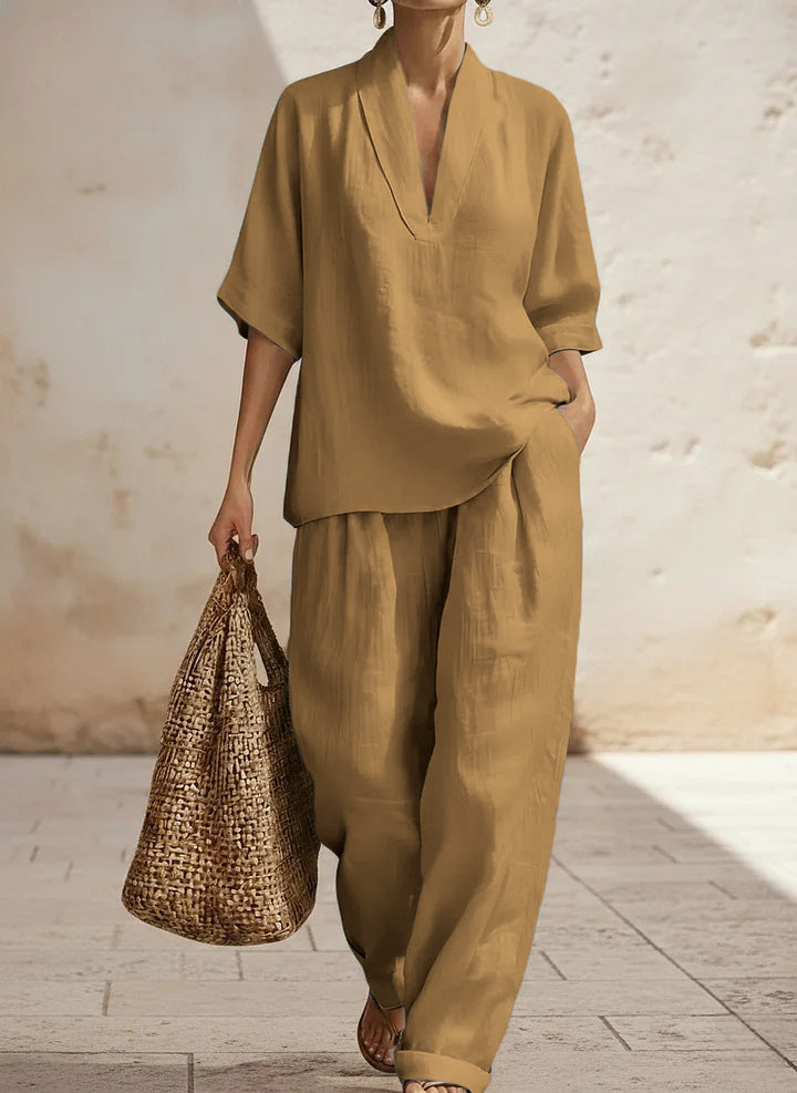⏰ LAST DAY SAVE 50% 💥Women's Casual And Cozy Minimalist Linen Two-piece Set