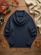 CLEARANCE SALE🔥Women's Retro Soft Triangle Neck Solid Color Sweater Top