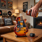 👨‍🎤🤘Appetite for Rock: Vintage Sunburst Guitar Figurine Spirit Bottle🎸✨