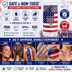 Last Day Promotion!🎁🦅4th of July Glitter Stick✨🔔 Red, White & Blue Body & Hair Sparkle