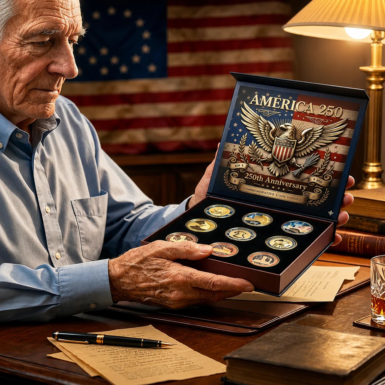 🔥LAST DAY 49% OFF✨9PCS USA 250th Anniversary Commemorative Coin Gift Set