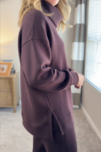 New Arrivals🔥 Cozy Travel Cowl Neck Sweatshirt and Pant 2 Piece Sets