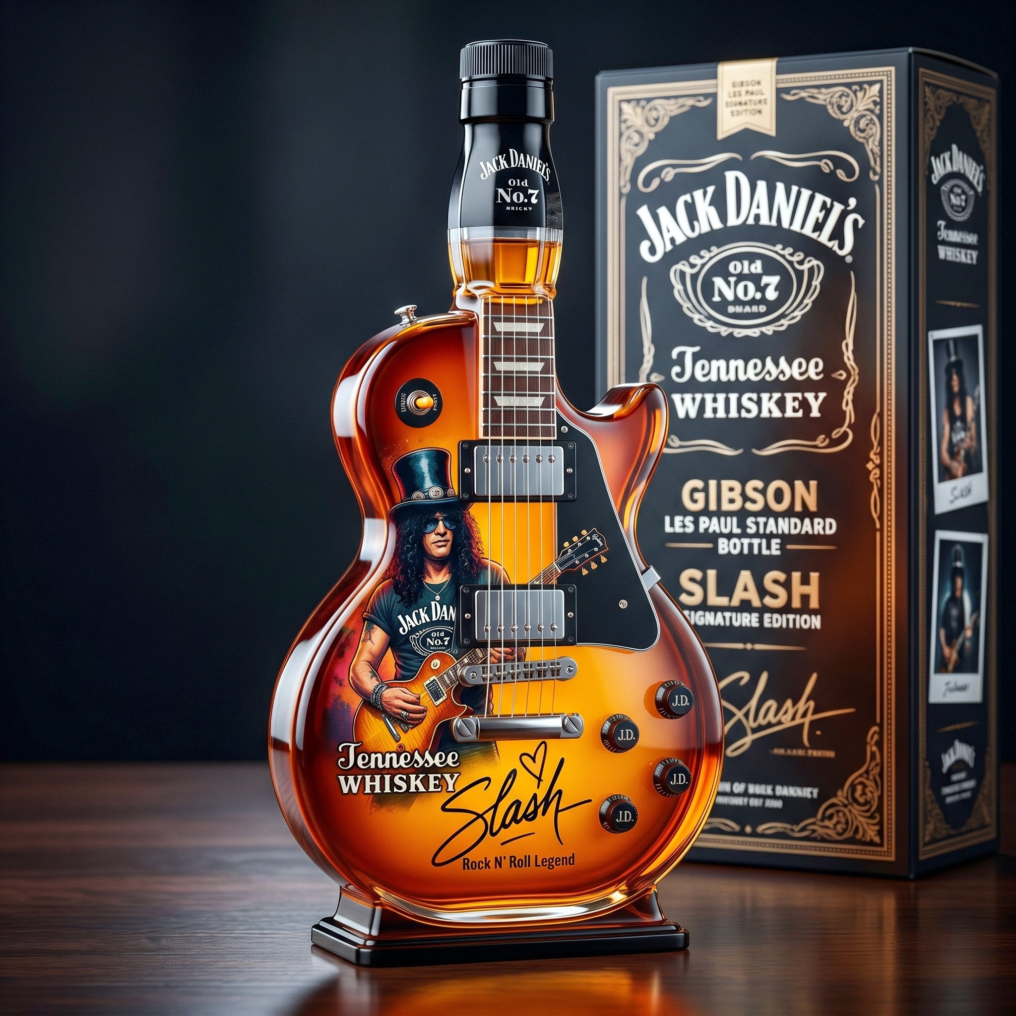 👨‍🎤🤘Appetite for Rock: Vintage Sunburst Guitar Figurine Spirit Bottle🎸✨