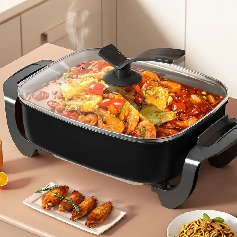 non stick ceramic electric pot glass lid aluminum body - Temu