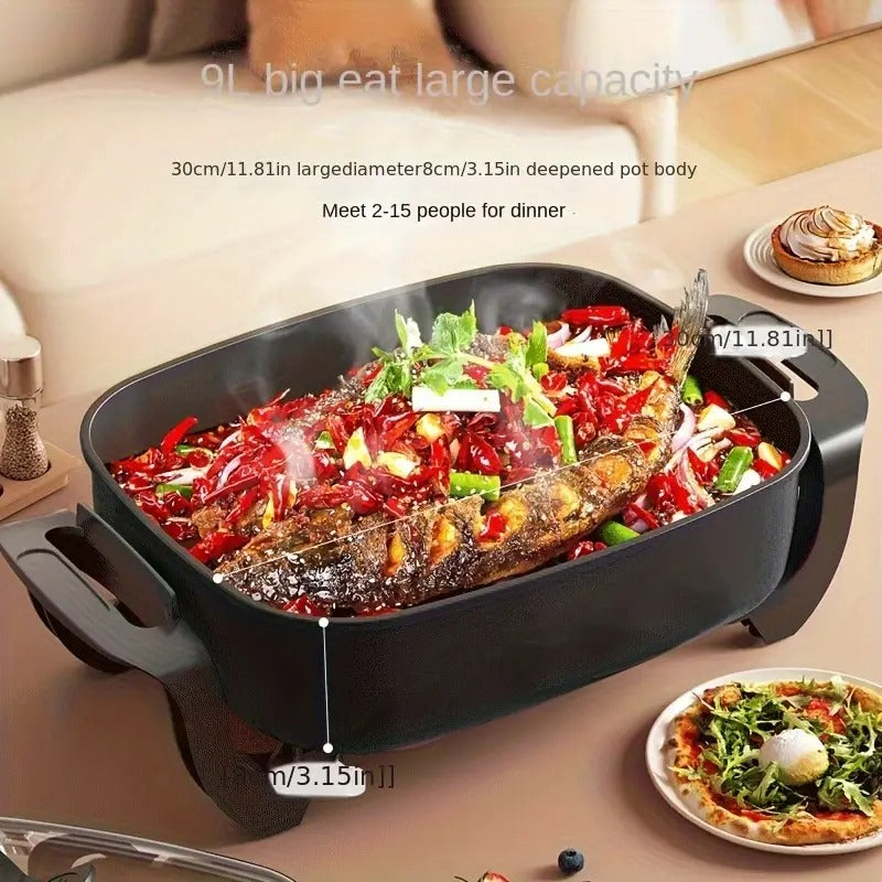non stick ceramic electric pot glass lid aluminum body - Temu