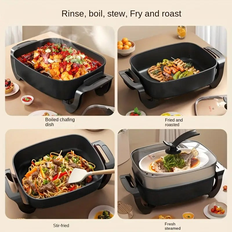 non stick ceramic electric pot glass lid aluminum body - Temu