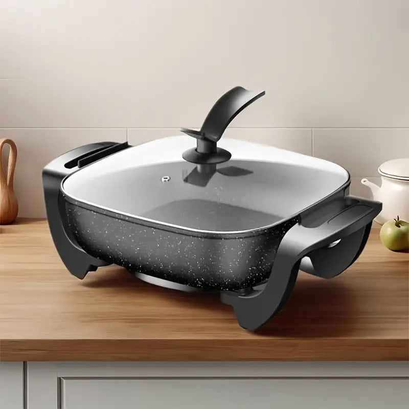 non stick ceramic electric pot glass lid aluminum body - Temu