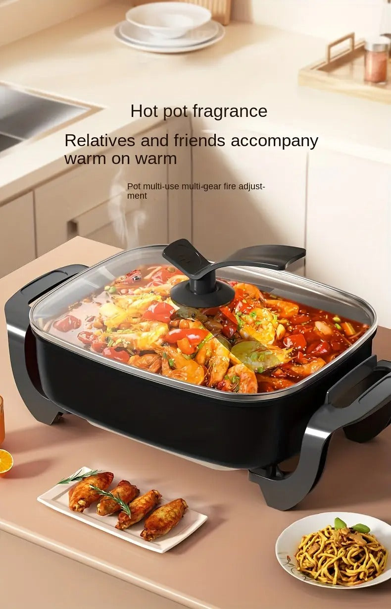 non stick ceramic electric pot glass lid aluminum body - Temu