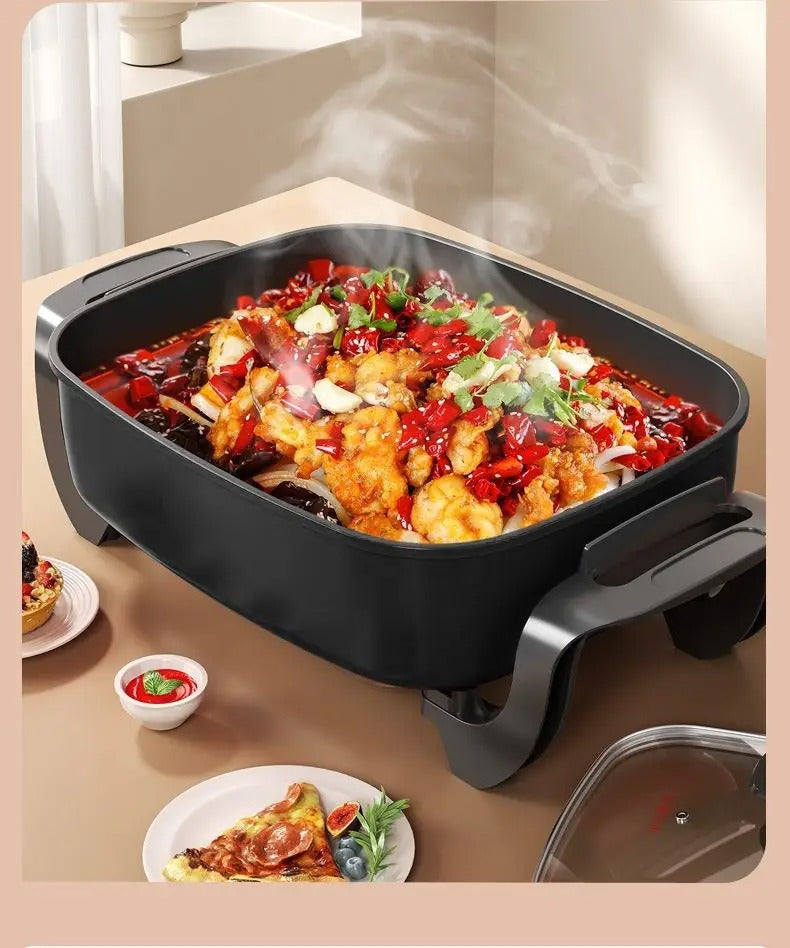 non stick ceramic electric pot glass lid aluminum body - Temu