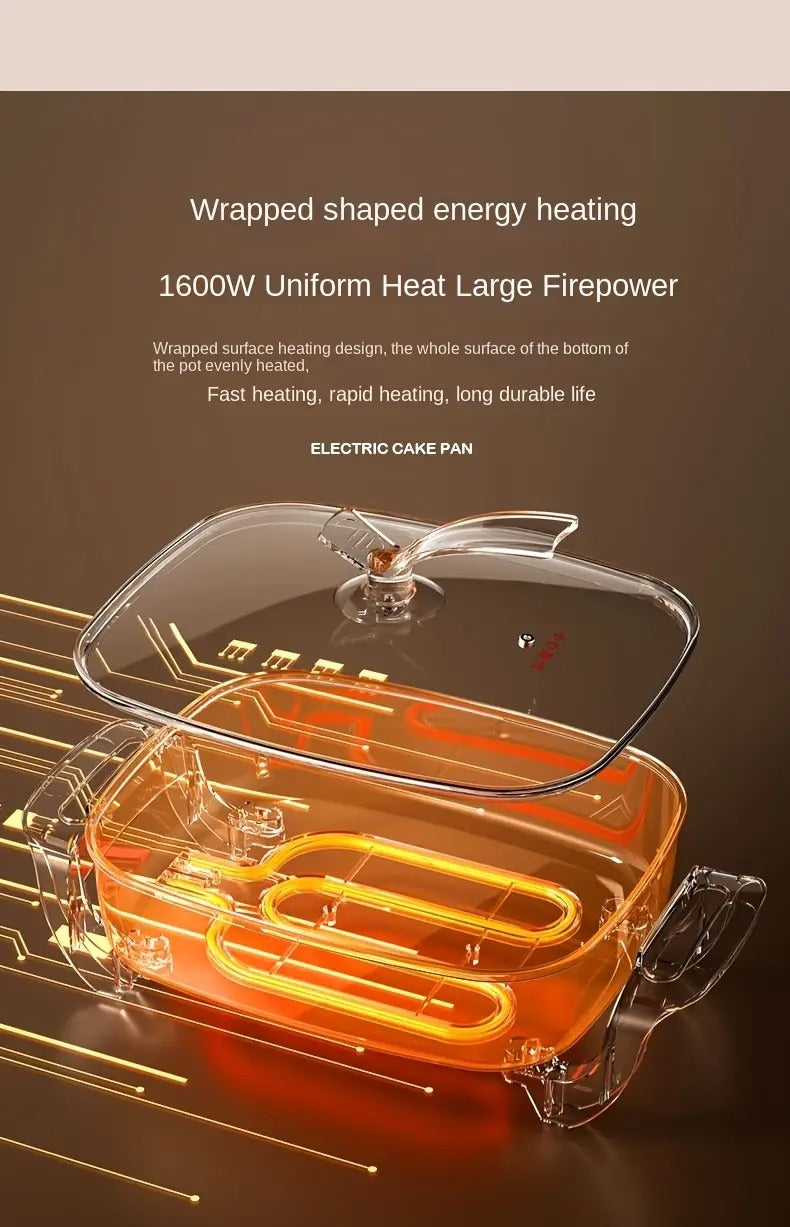non stick ceramic electric pot glass lid aluminum body - Temu