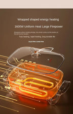 non stick ceramic electric pot glass lid aluminum body - Temu